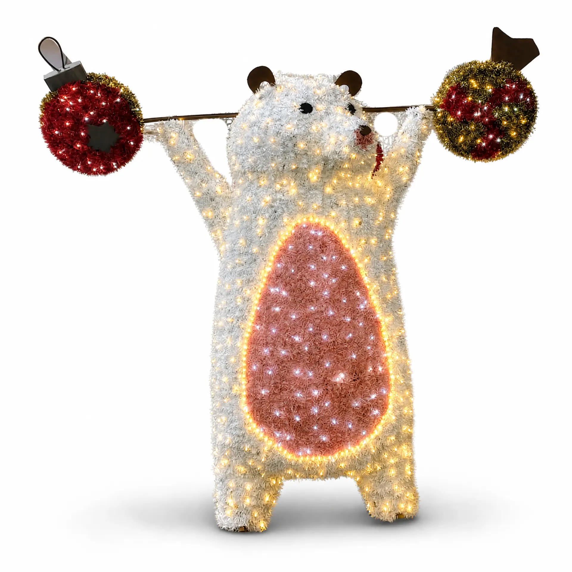 Eisbär mit Kugeln – beleuchtete Deko-Lichtfigur zum Mieten