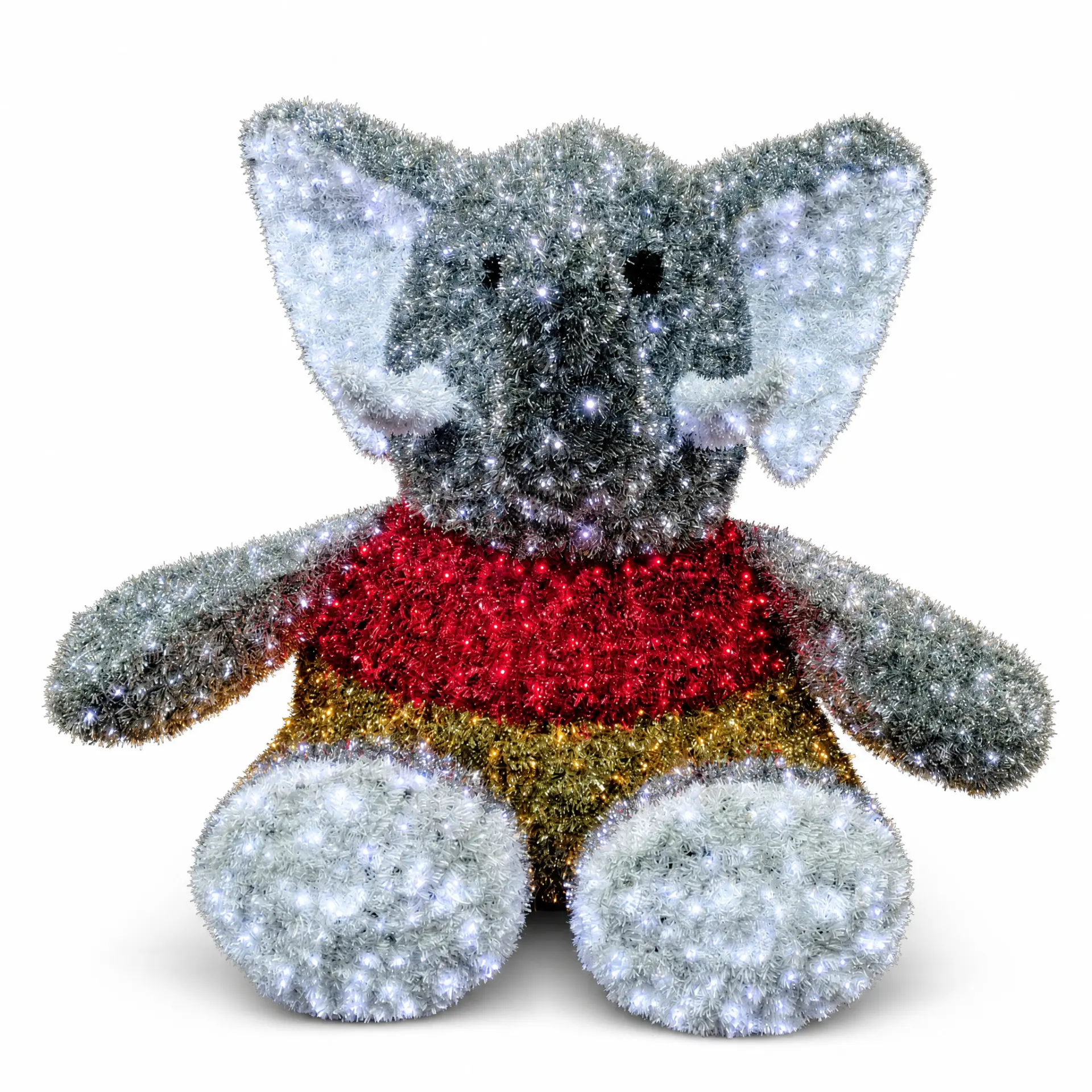 Elefant (Deutschland-Farben) – beleuchtete Deko-Lichtfigur zum Mieten