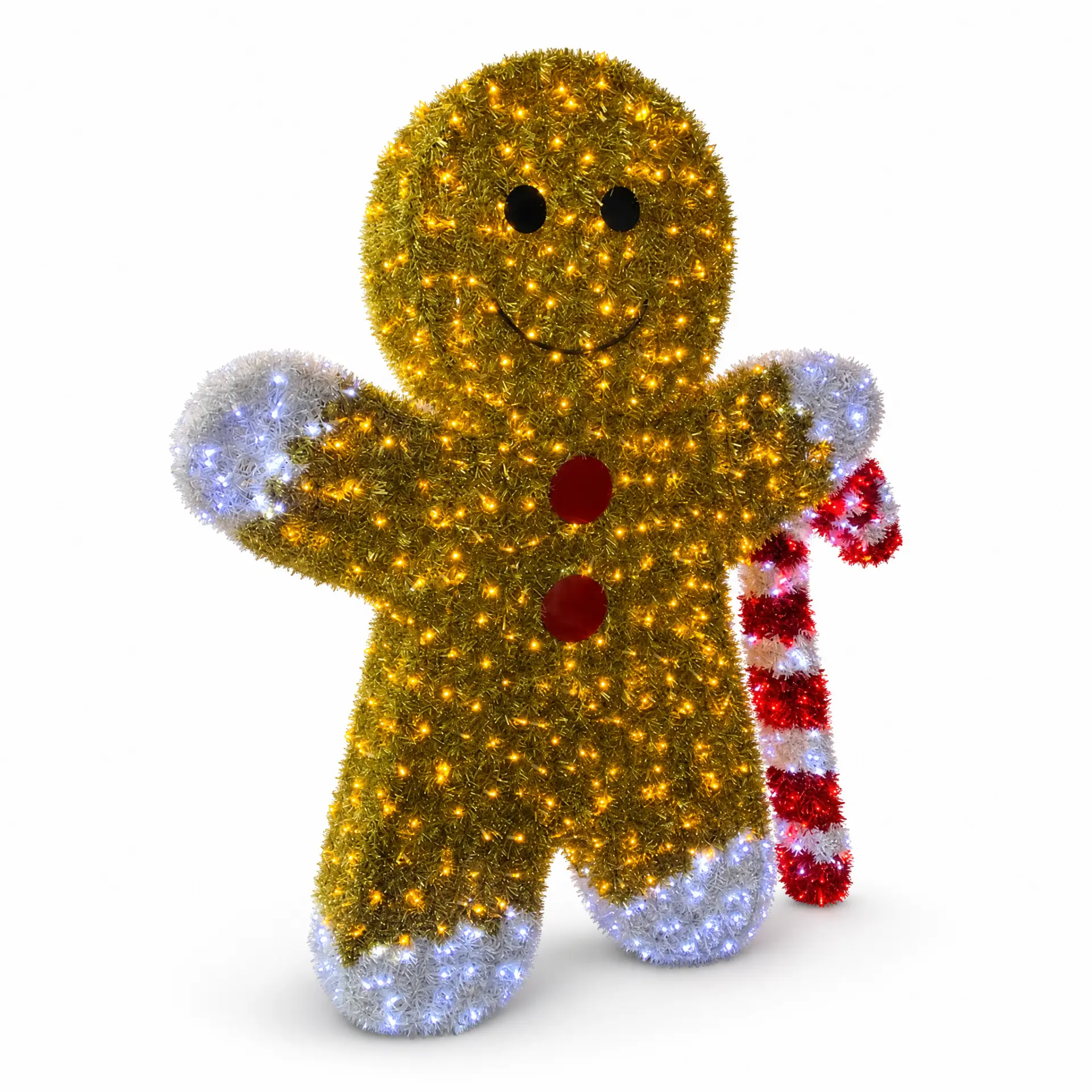 Lebkuchenmann (gold) – beleuchtete Deko-Lichtfigur zum Mieten
