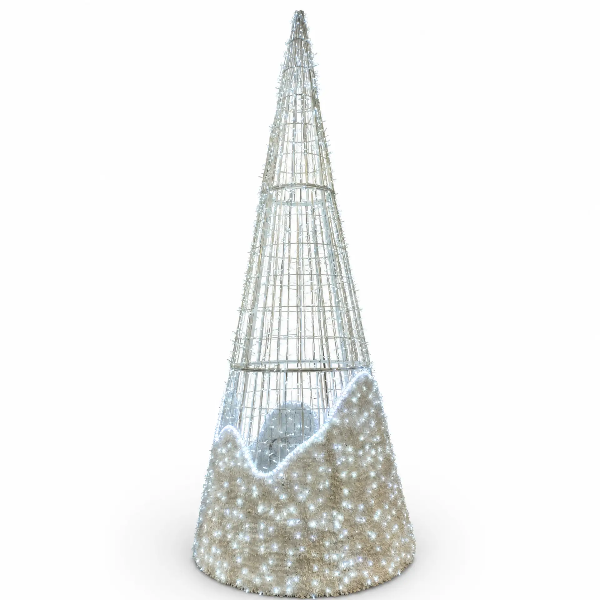 Lichterkegel / Weihnachtsbaum (weiß) – beleuchtete Deko-Lichtfigur zum Mieten