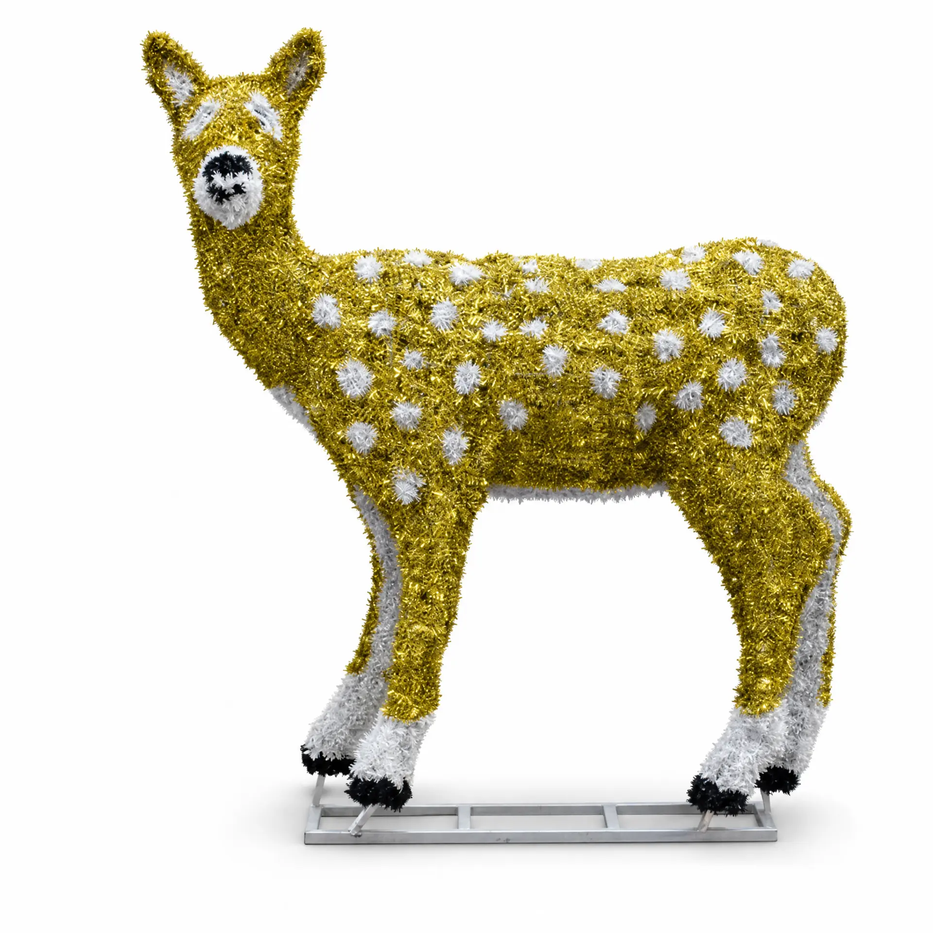 Rentier (gold, Drahtoptik) – beleuchtete Deko-Lichtfigur zum Mieten