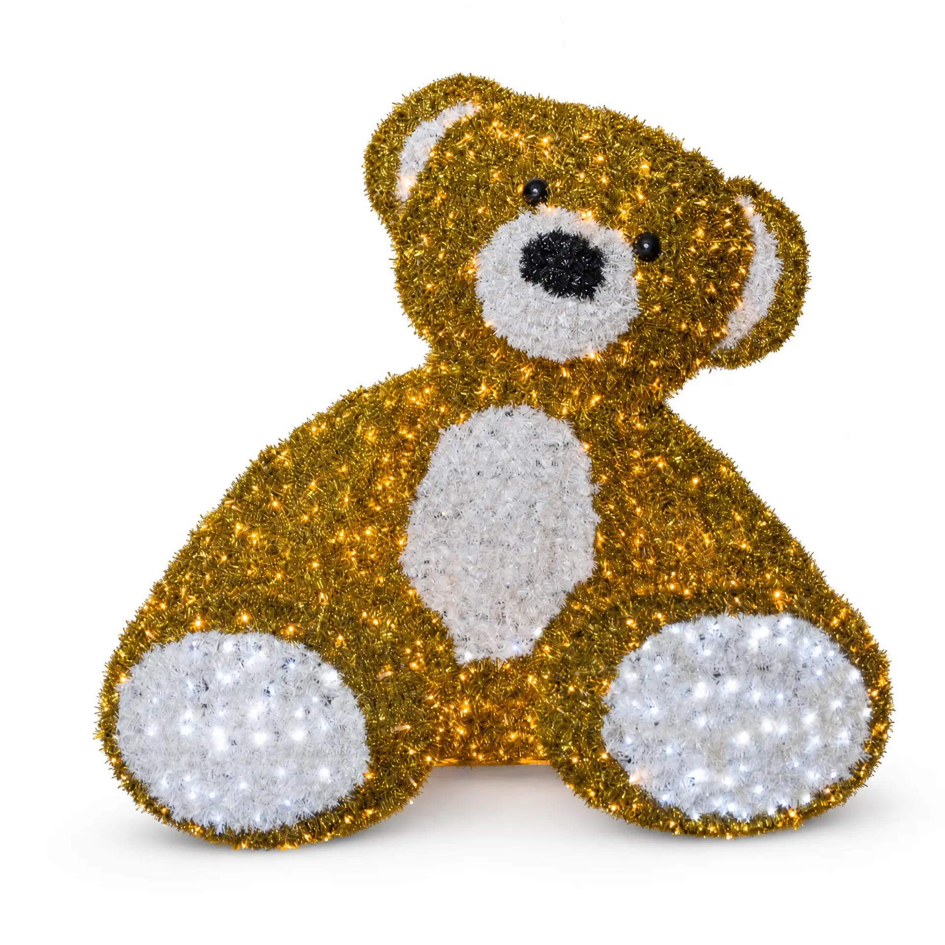 Teddybär (gold) – beleuchtete Deko-Lichtfigur zum Mieten
