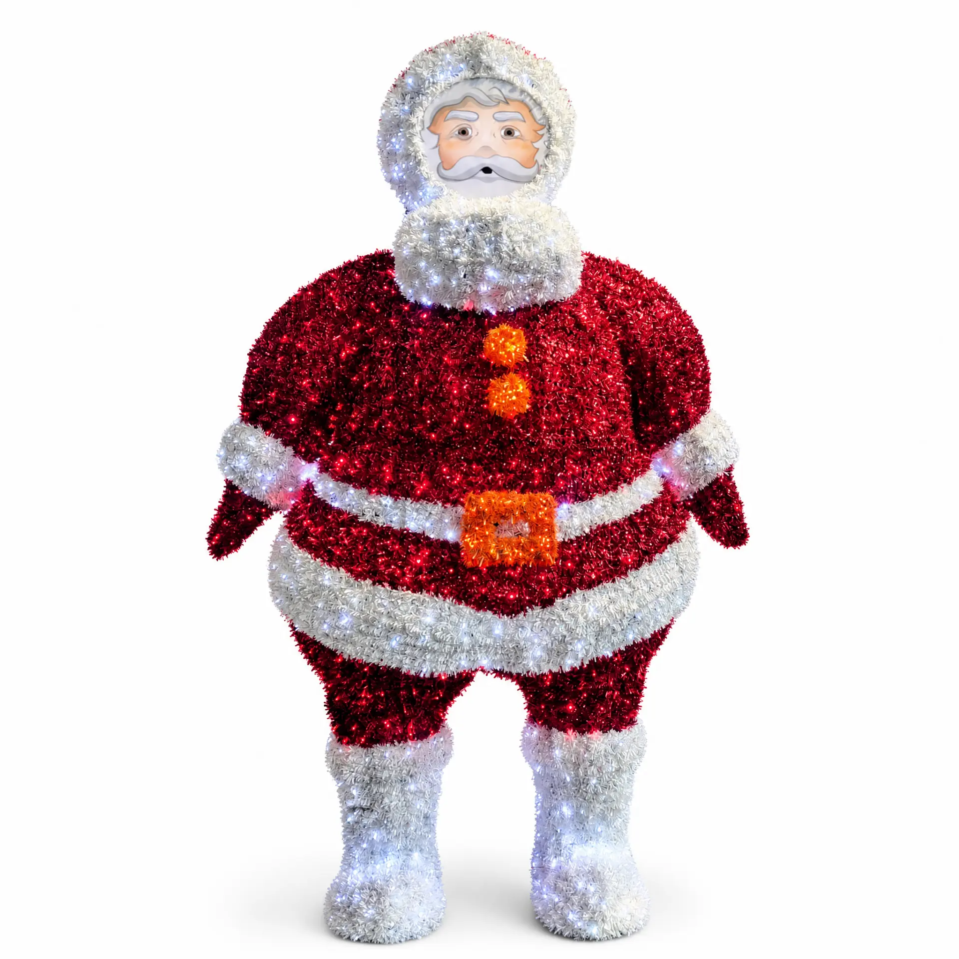 Weihnachtsmann (rot-weiß) – beleuchtete Deko-Lichtfigur zum Mieten